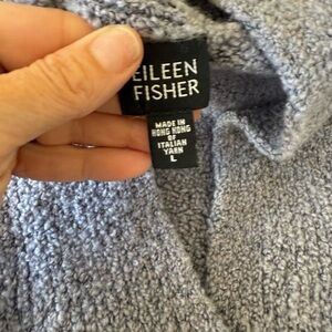 Eileen Fisher Merino Wool Cashmere Blend Button Down Cardigan Sweater